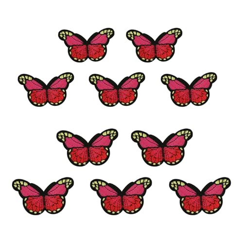 10 Stück Stickerei Schmetterling Applikationen Schmetterling Bügelapplikation Aufnähen Kleidung Patches für Kleidung Kleid Jeans Hut von LXJLXD