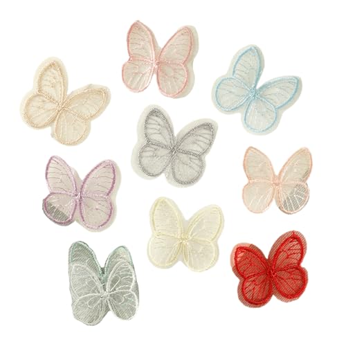 10 Stück bestickte Aufnäher Cartoon Schmetterling Nähen Patches Bügelbilder Applikation Patches Aufnähen Patches für Kleidung von LXJLXD