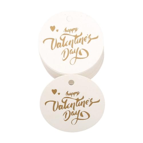 100 Stück Valentinstag hängende Anhänger Herz/runde Papieretiketten zum Verpacken von Liebesbotschaftskarten 100 Stück Valentinstag hängende Anhänger Herz/runde Papieretiketten zum Verpacken von Liebesbotschaftskarten von LXJLXD