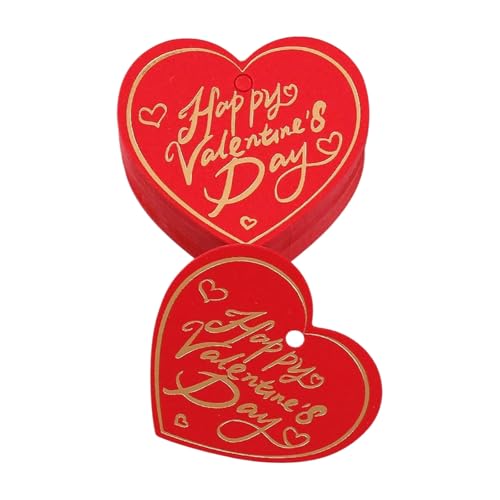 100 Stück Valentinstag hängende Anhänger Herz/runde Papieretiketten zum Verpacken von Liebesbotschaftskarten von LXJLXD