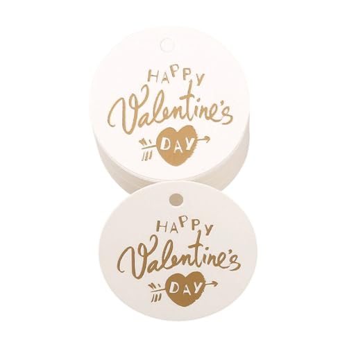 100 Stück Valentinstag hängende Anhänger Herz/runde Papieretiketten zum Verpacken von Liebesbotschaftskarten von LXJLXD