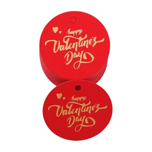 100 Stück Valentinstag hängende Anhänger Herz/runde Papieretiketten zum Verpacken von Liebesbotschaftskarten von LXJLXD