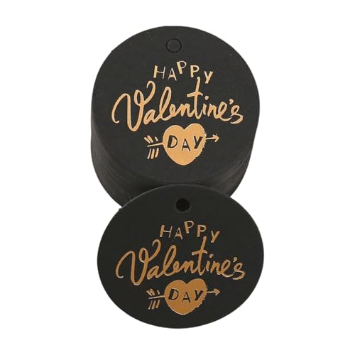 100 Stück Valentinstag hängende Anhänger Herz/runde Papieretiketten zum Verpacken von Liebesbotschaftskarten von LXJLXD