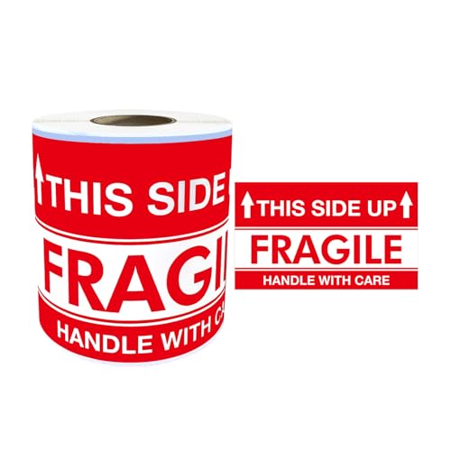200 Stück 7,6 x 12,7 cm "This Side Up Fragile"-Aufkleber, Warnaufkleber, selbstklebend, mit Sorgfalt behandelt, für den Versand von Glas 200 Stück 7,6 x 12,7 cm "This Side Up Fragile"-Aufkleber, Warnaufkleber, selbstklebend, mit Sorgfalt behandelt, für den Versand von Glas von LXJLXD