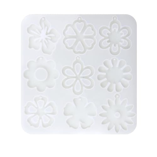 LXJLXD Blumen-Ohrring-Harzformen mit Löchern, Schmuck-Silikonformen für Ohrringe, Anhänger, Schmuckherstellung, Epoxidharz-Formen von LXJLXD