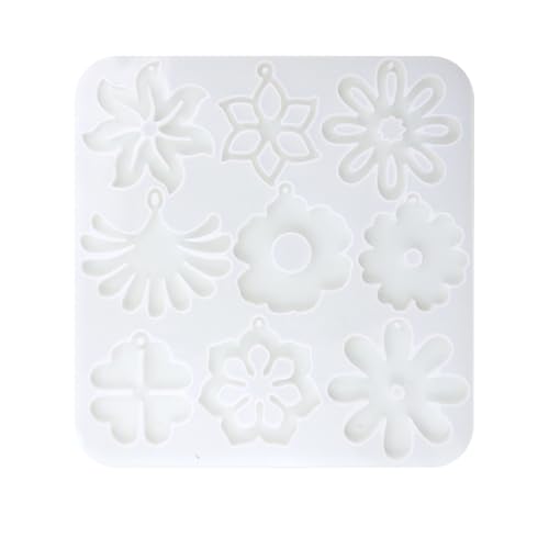 LXJLXD Blumen-Ohrring-Harzformen mit Löchern, Schmuck-Silikonformen für Ohrringe, Anhänger, Schmuckherstellung, Epoxidharz-Formen von LXJLXD