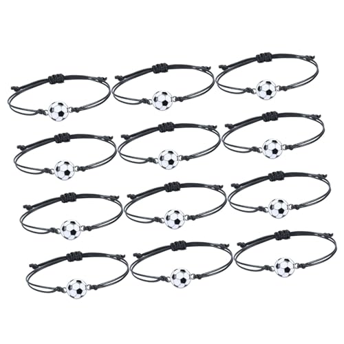 LXJLXD Packung mit 12 Sport-Motto-Partys mit Armbändern und kleinem Fußball aus Legierung, für Geburtstage und Teamtreffen von LXJLXD