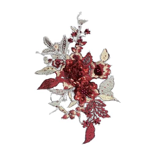 Stickerei-Spitzenapplikation, bestickte Blumenaufnäher, zum Aufnähen von Kleidung, Jeans, Jacken, Röcken Stickerei-Spitzenapplikation, bestickte Blumenaufnäher, zum Aufnähen von Kleidung, Jeans, Jacken, Röcken von LXJLXD