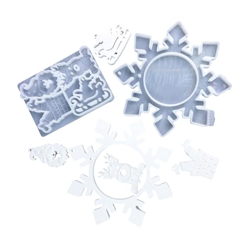 Weihnachtsbaumschmuck, Epoxidharz, Schneeflocke, hängende Anhänger, Antihaft-Silikonform für Schmuckherstellung Weihnachtsbaumschmuck, Epoxidharz, Schneeflocke, hängende Anhänger, Antihaft-Silikonform für Schmuckherstellung von LXJLXD
