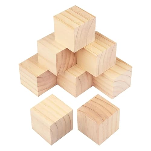 1–5 cm leere Holzblöcke, unfertiger Kiefernholzwürfel for DIY-Kunsthandwerk, Malerei, Heimdekoration, Puzzleherstellung, Babyparty(24pcs 3.5cm) von LXLAEOANG