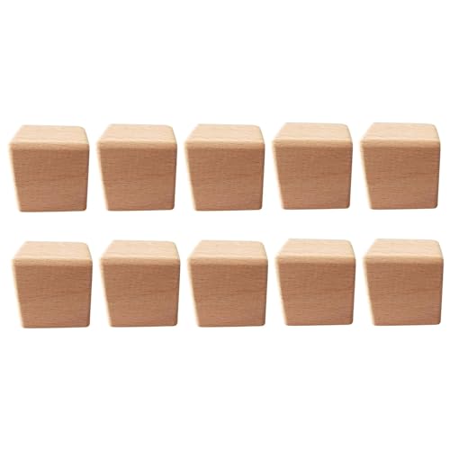 10 Stück unvollendete Holzhandwerksbedarfsblöcke Holzwürfel quadratisch for DIY-Holzbearbeitungsgebäude Kunsthandwerksprojekt(2.5 cm) von LXLAEOANG