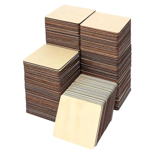 100 teile/los 4-6 cm Unfinished Blank Holz Quadrate, holz Quadrat Scheiben for Heimwerker Im Reich Der Kunst, Gravur, Carving(100pcs 6cm) von LXLAEOANG