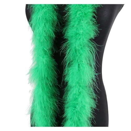 20 Gramm Truthahnfedern, weicher Federschal for Hochzeit, Kleidung, Dekoration, Schal, 2 Meter Federnbesatz für Nähen Handwerk(Glass green) von LXLAEOANG