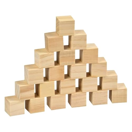 50 Stück 3 cm große Holzblöcke for Basteln, unfertige quadratische Rohlinge aus Kiefernholz, DIY-Projekt, Heimdekoration von LXLAEOANG