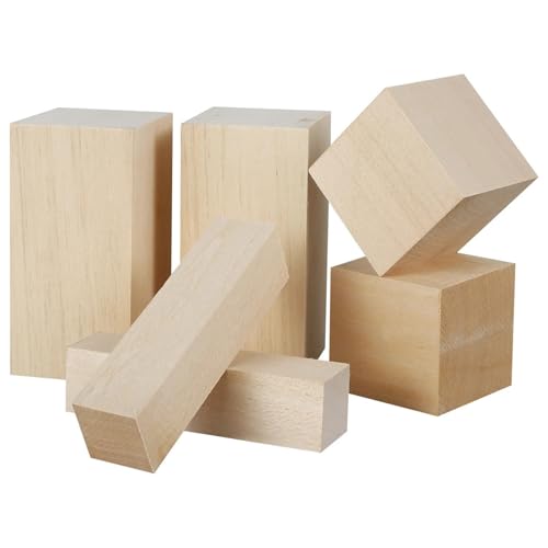 6/10/20 Stück Lindenholz-Schnitzblock, Kork, unvollendet, DIY-Holzhandwerk, Kunstbedarf for Anfänger/Bastelliebhaber(6pcs) von LXLAEOANG