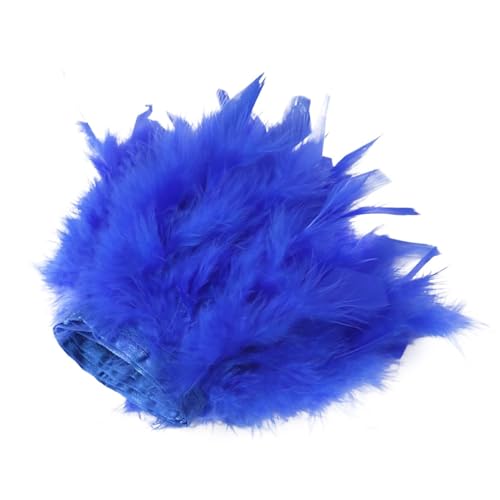 LXLAEOANG 1/5/10 Meter Bunte Federn, Fransen, Bastelband, 10–15 cm, for Kleidung, Nähen, Hochzeitskleid, Dekoration, Band, Federn für Nähen Handwerk(Blue3,5M) von LXLAEOANG