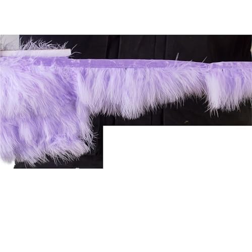 LXLAEOANG 1 Meter Flauschige Federn, Fransenband, 10–15 cm, Feder auf Band, Fransen, Nähen, Party, Kleidung, Kleid, Dekoration für Nähen Handwerk(Light Purple) von LXLAEOANG