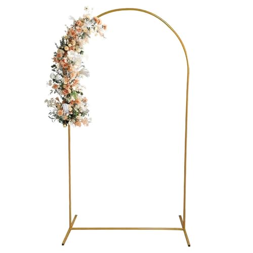 LXLAEOANG 1 STK Gold Hochzeitsbogenständer, Party Dekor Ballonbogen, Rahmen Hintergrundhalter Halterung, Größe 4FT 5FT 6FT 6,6FT 7,2FT für Hochzeit Zeremonie(7.2FT 120x220cm) von LXLAEOANG