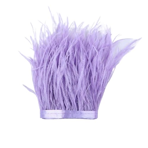 LXLAEOANG 1 m, 6–22 cm, Straußenfedern, Besatz for Hochzeitskleid, Kleidung, Accessoires, Party-Dekoration, Pflaumenfransen für Nähen Handwerk(Light Purple,18-22 cm) von LXLAEOANG