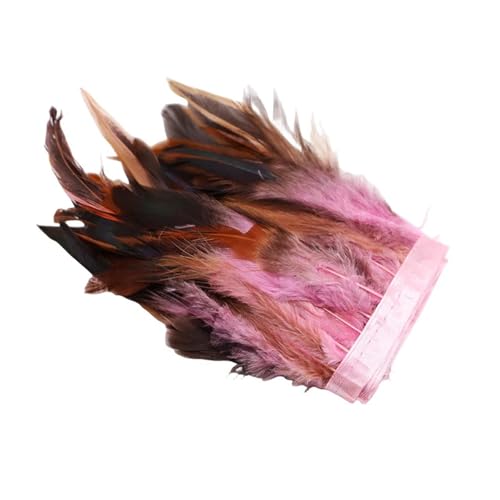 LXLAEOANG 1 m Federbesatz mit Fransen for Basteln, 13–18 cm, Federband, DIY, Nähen, Kleidung, Partydekorationen für Nähen Handwerk(Pink) von LXLAEOANG