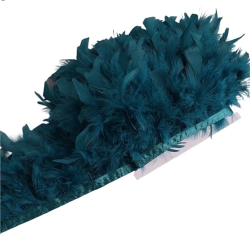 LXLAEOANG 10-15 cm Federn Trim DIY Hochzeit Türkei Feder Band Handwerk Nähen Kleidung Party Plume Handgemachte Wohnkultur für Nähen Handwerk(Blue6,10 Meters) von LXLAEOANG