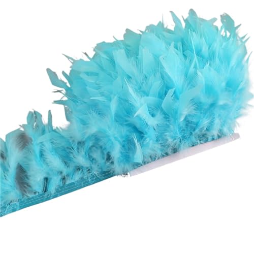 LXLAEOANG 10-15 cm Federn Trim DIY Hochzeit Türkei Feder Band Handwerk Nähen Kleidung Party Plume Handgemachte Wohnkultur für Nähen Handwerk(Color17,5 Meters) von LXLAEOANG