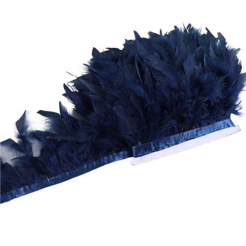 LXLAEOANG 10-15 cm Federn Trim DIY Hochzeit Türkei Feder Band Handwerk Nähen Kleidung Party Plume Handgemachte Wohnkultur für Nähen Handwerk(Dark Blue,5 Meters) von LXLAEOANG