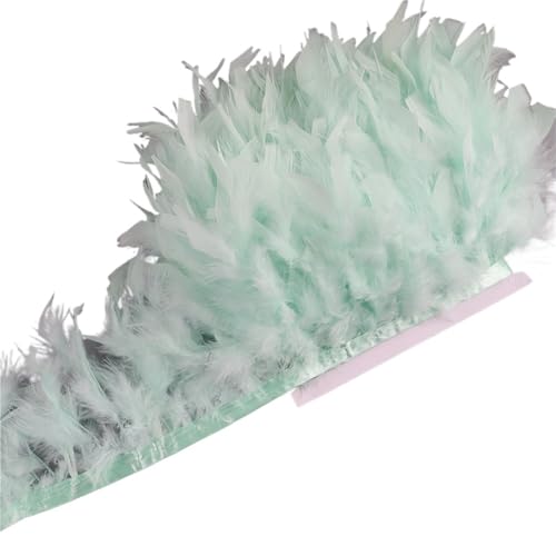 LXLAEOANG 10-15 cm Federn Trim DIY Hochzeit Türkei Feder Band Handwerk Nähen Kleidung Party Plume Handgemachte Wohnkultur für Nähen Handwerk(Mint Green,10 Meters) von LXLAEOANG