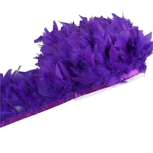 LXLAEOANG 10-15 cm Federn Trim DIY Hochzeit Türkei Feder Band Handwerk Nähen Kleidung Party Plume Handgemachte Wohnkultur für Nähen Handwerk(Purple,5 Meters) von LXLAEOANG
