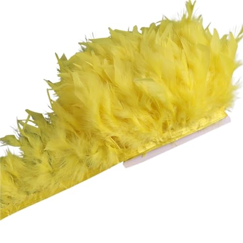 LXLAEOANG 10-15 cm Federn Trim DIY Hochzeit Türkei Feder Band Handwerk Nähen Kleidung Party Plume Handgemachte Wohnkultur für Nähen Handwerk(Yellow,5 Meters) von LXLAEOANG