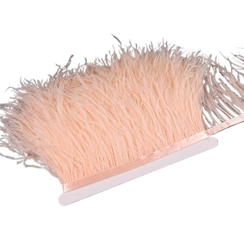 LXLAEOANG 10–15 cm Straußenfedern auf Band, Band, Fransenbesatz for Nähen von Garnituren, Federn in Kleidern, Kostümen für Nähen Handwerk(14,5 Meters) von LXLAEOANG