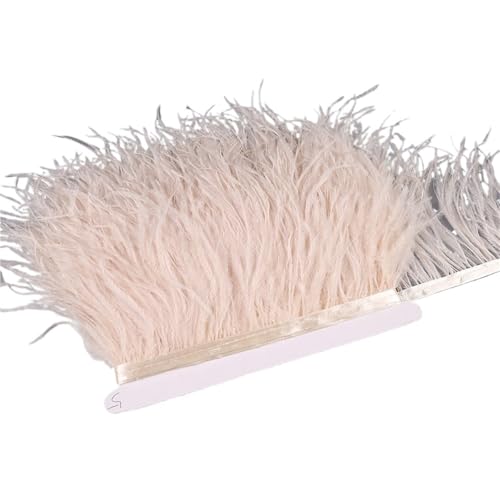 LXLAEOANG 10–15 cm Straußenfedern auf Band, Band, Fransenbesatz for Nähen von Garnituren, Federn in Kleidern, Kostümen für Nähen Handwerk(19,1 Meter) von LXLAEOANG
