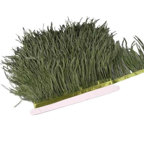 LXLAEOANG 10–15 cm Straußenfedern auf Band, Band, Fransenbesatz for Nähen von Garnituren, Federn in Kleidern, Kostümen für Nähen Handwerk(27,5 Meters) von LXLAEOANG