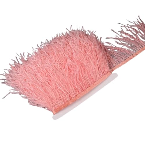 LXLAEOANG 10–15 cm Straußenfedern auf Band, Band, Fransenbesatz for Nähen von Garnituren, Federn in Kleidern, Kostümen für Nähen Handwerk(3,10 Meters) von LXLAEOANG