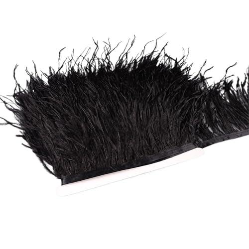 LXLAEOANG 10–15 cm Straußenfedern auf Band, Band, Fransenbesatz for Nähen von Garnituren, Federn in Kleidern, Kostümen für Nähen Handwerk(30,1 Meter) von LXLAEOANG