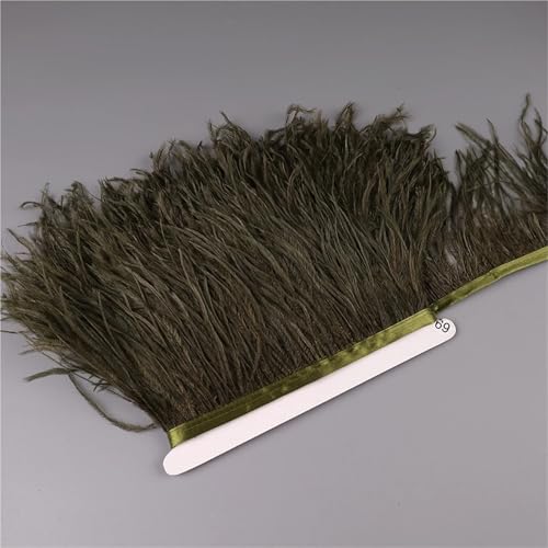 LXLAEOANG 10–15 cm Straußenfedern auf Band, Band, Fransenbesatz for Nähen von Garnituren, Federn in Kleidern, Kostümen für Nähen Handwerk(31,10 Meters) von LXLAEOANG