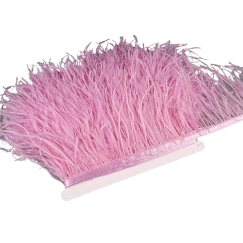 LXLAEOANG 10–15 cm Straußenfedern auf Band, Band, Fransenbesatz for Nähen von Garnituren, Federn in Kleidern, Kostümen für Nähen Handwerk(5,1 Meter) von LXLAEOANG