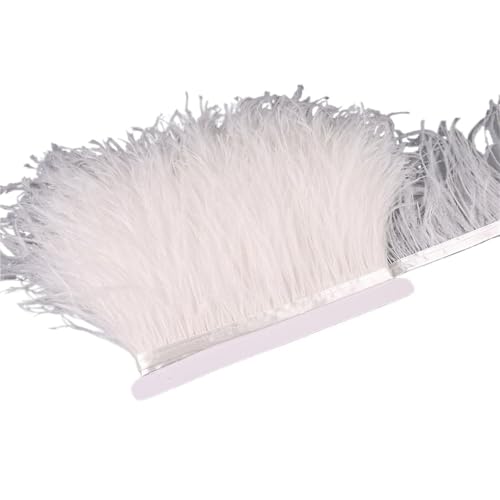 LXLAEOANG 10–15 cm Straußenfedern auf Band, Band, Fransenbesatz for Nähen von Garnituren, Federn in Kleidern, Kostümen für Nähen Handwerk(8,10 Meters) von LXLAEOANG