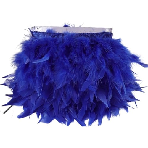 LXLAEOANG 10 Meter Federbesatz mit Fransen, 10–15 cm, Federband, Kunsthandwerk, Kleidung, Kleid, Nähen, Federn, Dekoration für Nähen Handwerk(Blue3) von LXLAEOANG
