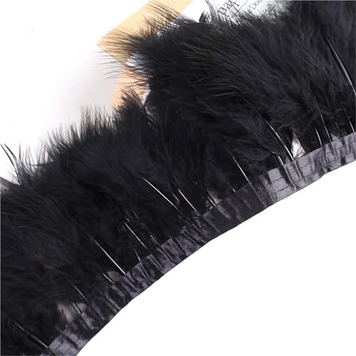 LXLAEOANG 10 Meter Federbesatzband, Federfransen for Hochzeitskleid, Dekor, Nähzubehör für Nähen Handwerk(Black) von LXLAEOANG