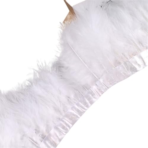 LXLAEOANG 10 Meter Federbesatzband, Federfransen for Hochzeitskleid, Dekor, Nähzubehör für Nähen Handwerk(White) von LXLAEOANG
