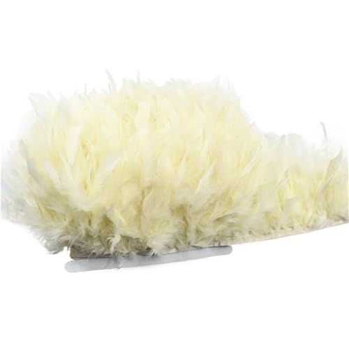 LXLAEOANG 10 Meter Flauschige Federn, Quasten, Fransenbesatz, Band, Feder auf Band, Nähen, Besatz, Kleidung, Kleid, Dekoration für Nähen Handwerk(28. White) von LXLAEOANG
