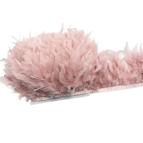 LXLAEOANG 10 Meter Flauschige Federn, Quasten, Fransenbesatz, Band, Feder auf Band, Nähen, Besatz, Kleidung, Kleid, Dekoration für Nähen Handwerk(30. pink) von LXLAEOANG