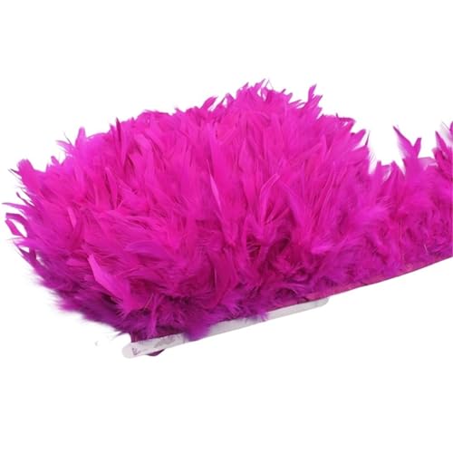 LXLAEOANG 10 Meter Flauschige Federn, Quasten, Fransenbesatz, Band, Feder auf Band, Nähen, Besatz, Kleidung, Kleid, Dekoration für Nähen Handwerk(6.Rose) von LXLAEOANG