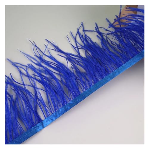 LXLAEOANG 10 Meter Straußenfedern, Fransenbesatz for Handarbeiten und Kunsthandwerk, Federkleid-Zubehör, Federn, Fransen for Kleidung für Nähen Handwerk(Royal Blue) von LXLAEOANG