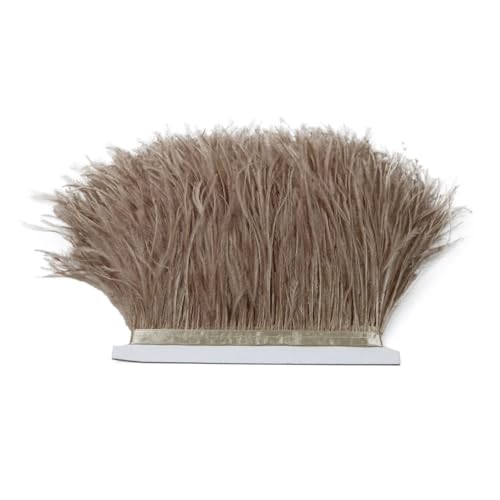 LXLAEOANG 1M 5M 10M 8-10cm Straußenfederborte Band Mehrfarbige Feder for Nähen von Federn Basteln Kleid Kleidung Dekoration für Nähen Handwerk(Brown,1m) von LXLAEOANG