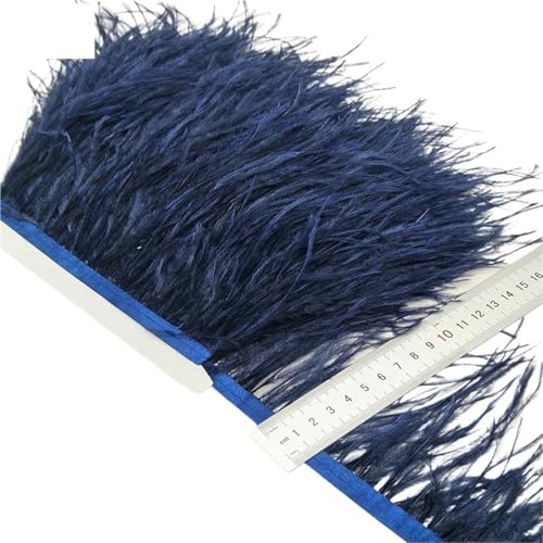 LXLAEOANG 2/5/10 Yards Straußenfederband Straußenfedern Trim Fransen Kleidung Dekoration für Nähen Handwerk(Blue,10 Yards) von LXLAEOANG