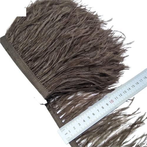 LXLAEOANG 2/5/10 Yards Straußenfederband Straußenfedern Trim Fransen Kleidung Dekoration für Nähen Handwerk(Dark Coffee,10 Yards) von LXLAEOANG