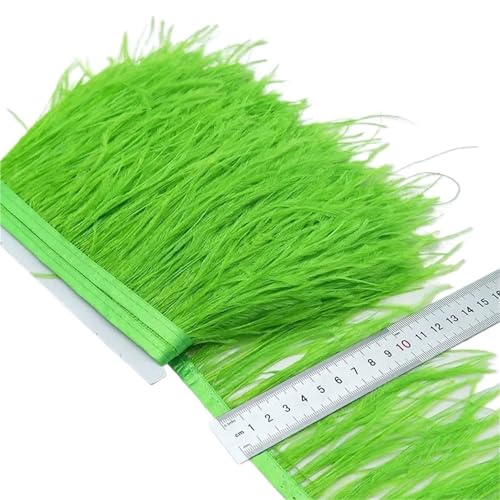 LXLAEOANG 2/5/10 Yards Straußenfederband Straußenfedern Trim Fransen Kleidung Dekoration für Nähen Handwerk(Fruit Green,10 Yards) von LXLAEOANG