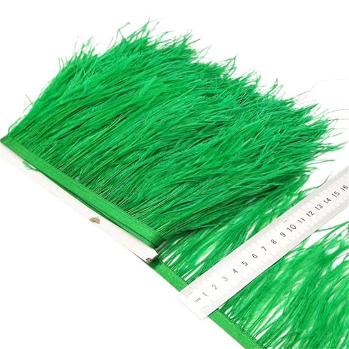 LXLAEOANG 2/5/10 Yards Straußenfederband Straußenfedern Trim Fransen Kleidung Dekoration für Nähen Handwerk(Green,5 Yards) von LXLAEOANG